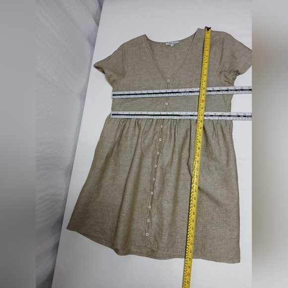Madewell Alexandra Linen Blend Button Front Mini Dress. Size M - Picture 4 of 13